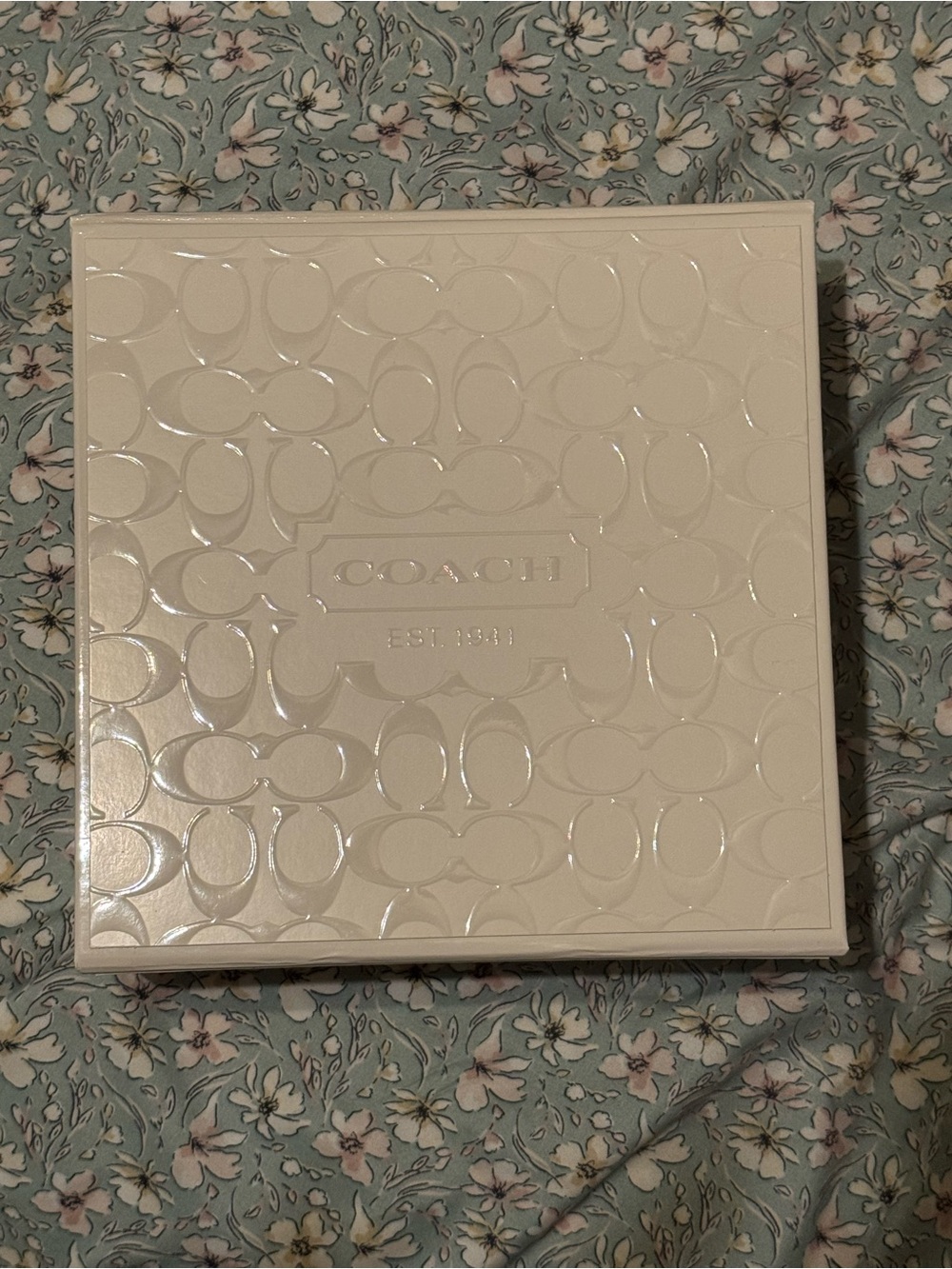 Coach Glossy Cream Signature Box